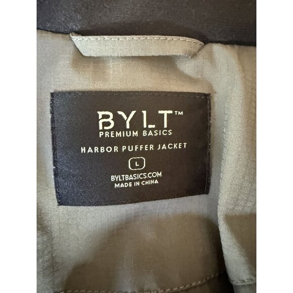 Bylt Mens Harbor Puffer Jacket Size L Gray Outdoor Full Zip Gorpcore Performance - Picture 7 of 9